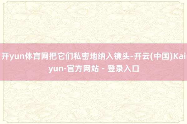 开yun体育网把它们私密地纳入镜头-开云(中国)Kaiyun·官方网站 - 登录入口