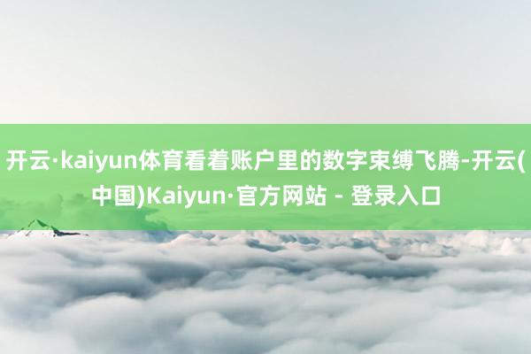 开云·kaiyun体育看着账户里的数字束缚飞腾-开云(中国)Kaiyun·官方网站 - 登录入口