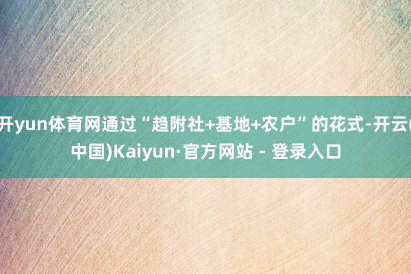 开yun体育网通过“趋附社+基地+农户”的花式-开云(中国)Kaiyun·官方网站 - 登录入口