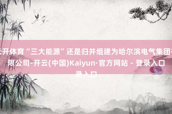 云开体育“三大能源”还是归并组建为哈尔滨电气集团有限公司-开云(中国)Kaiyun·官方网站 - 登录入口