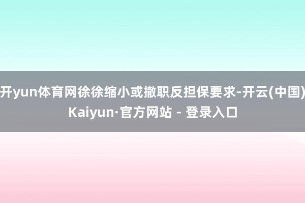 开yun体育网徐徐缩小或撤职反担保要求-开云(中国)Kaiyun·官方网站 - 登录入口