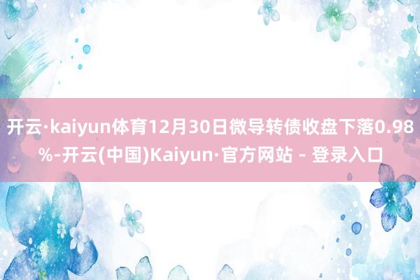 开云·kaiyun体育12月30日微导转债收盘下落0.98%-开云(中国)Kaiyun·官方网站 - 登录入口